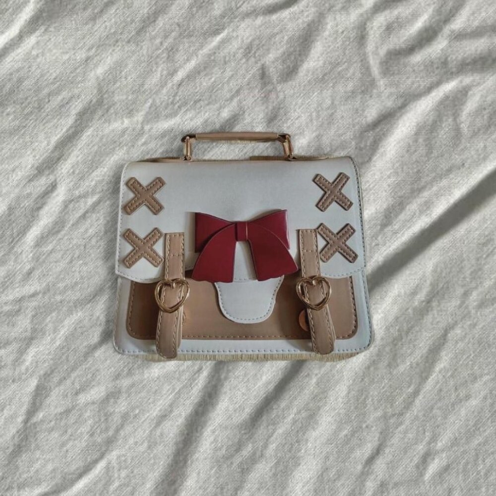 Kawaii Harujaku Heart Design Crossbody Buckle Bag